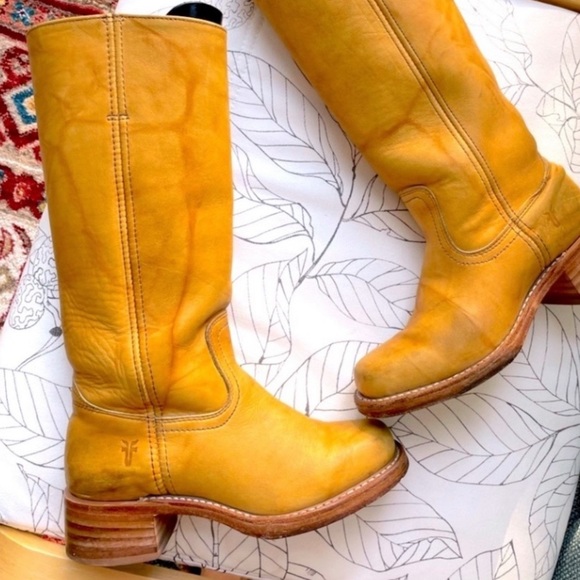 FRYE Banana campus boots yellow size 7 - Picture 13 of 16